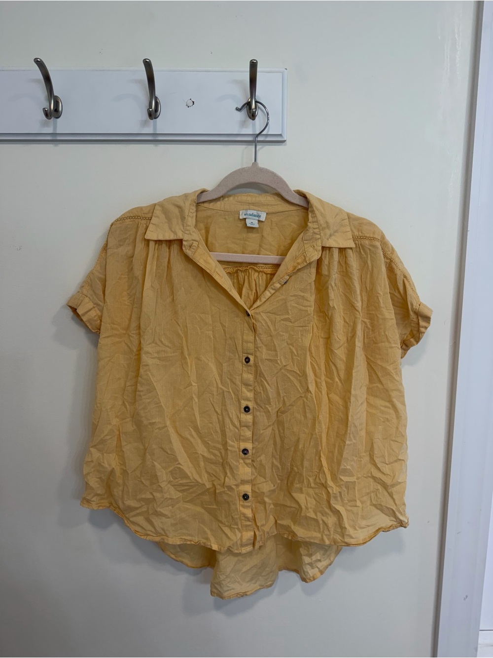 Lightweight Peach Button-Front Women’s Top